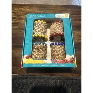 The Pioneer Woman‎ Rattan Napkin Rings, Natural, 2" x 2", Set of 4